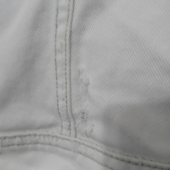 Free People Distressed White Denim Button Up Hooded Jacket Gray thermal Contrast - Picture 10 of 16